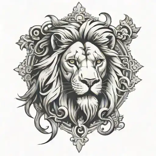 Cross With Lion Head