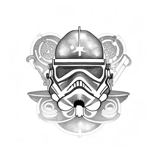 A Statue Of A Stoic Philosopher Surrounded By Constellations Of Star Wars Characters