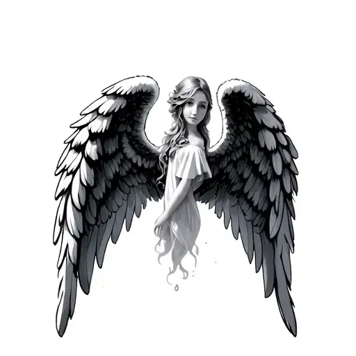 Dainty Cute Angel Wings Spread