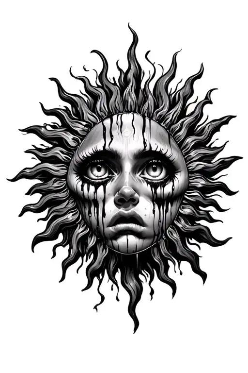 Crying Sun With Bleeding Eyes