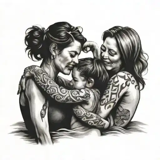 Mother And 2 Daughter Matching