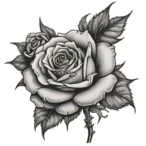 Rose With Name On Stick With Thorns