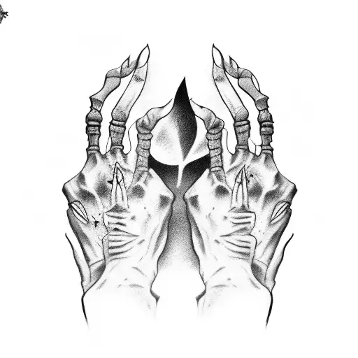 526 Hand Tattoo With Skeleton