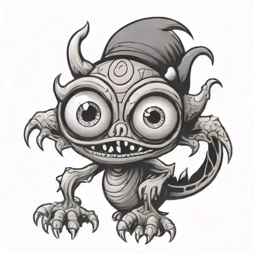 Cartoon Monster Big Eyes Looking