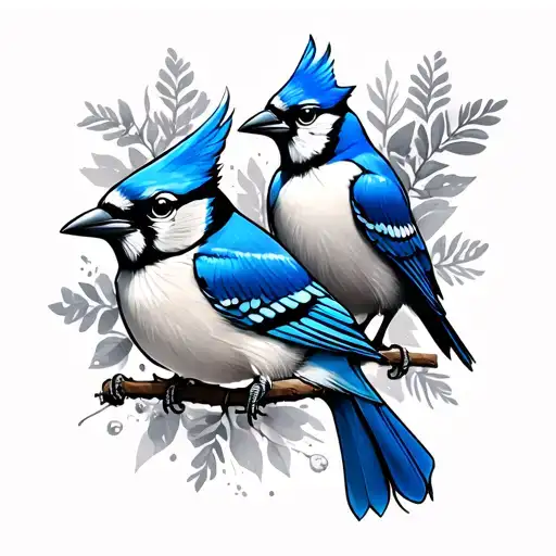 Bluejay And Cardinal