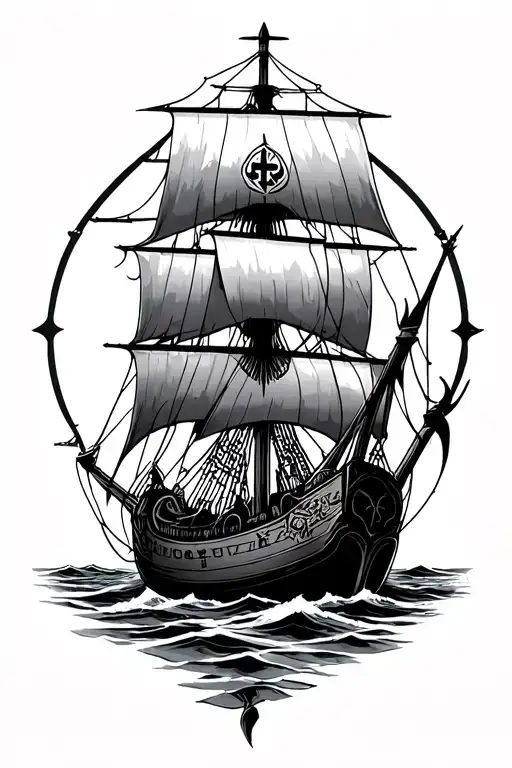 Norse Ships And Viking Runes