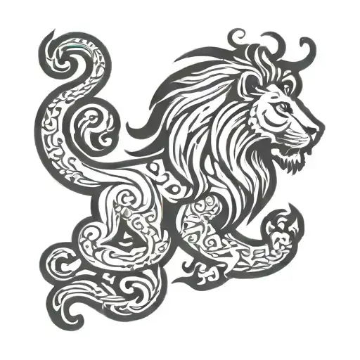Khanda With Lion Roaring