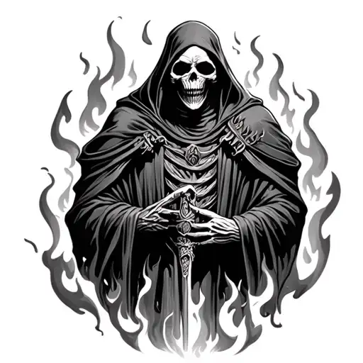 Grim Reaper On Fire Rising