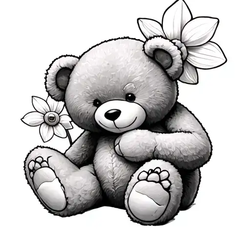 Daffodil Teddy Bear Holding