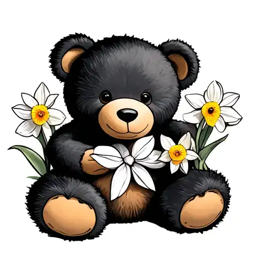 Daffodil Teddy Bear Holding