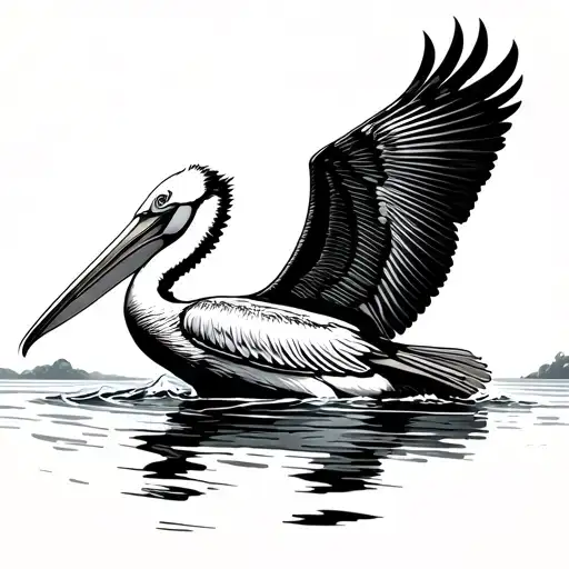 Pelican Flying Over Water