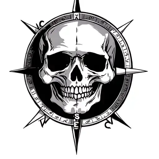 Compass Rose Pirate Skull