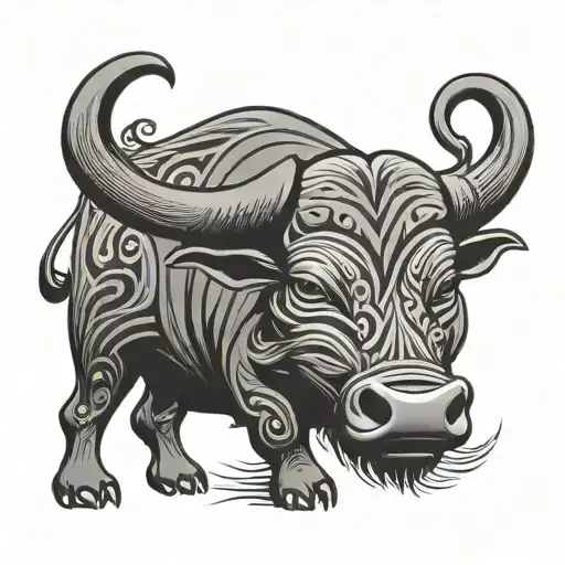 Asian Water Buffalo Tribal Inspired