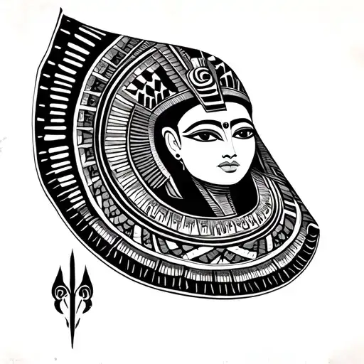 Egyptian Symbols Whole Arm With Fine Lines And Geometry