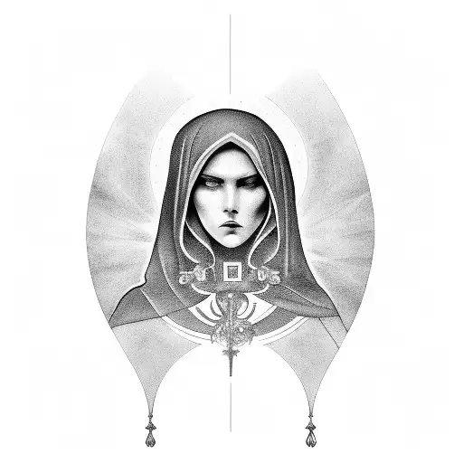 Gothic Portrait Of Stained Glass Window