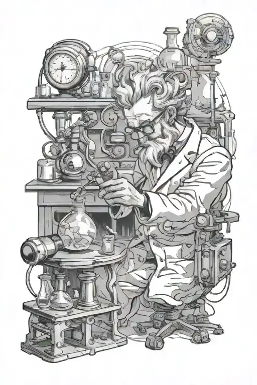 Hot Male Mad Scientist Conducting Experiments
