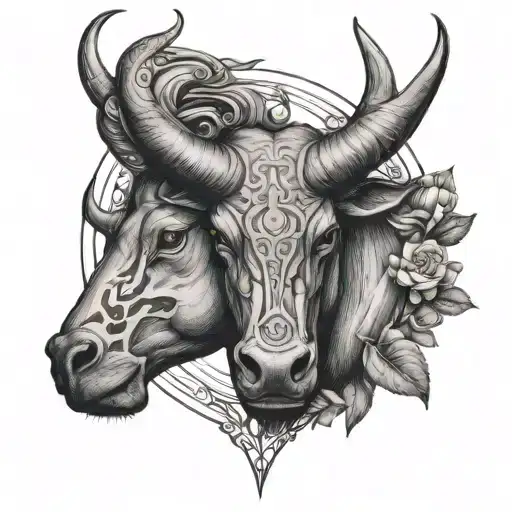 Sagittarious Taurus Together Symbolizing The Client's Love