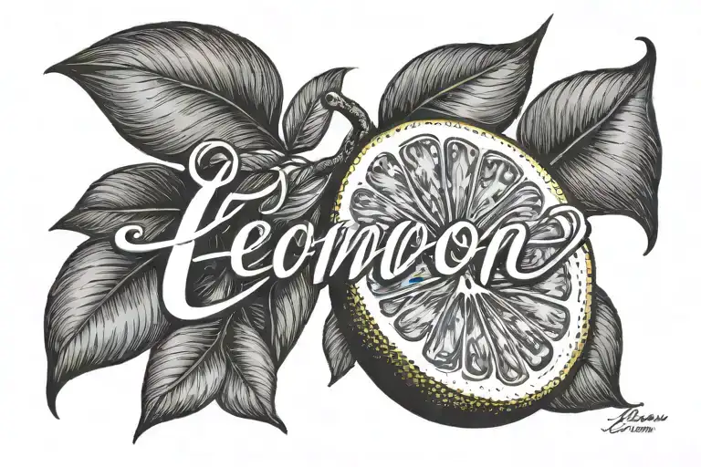 The Word Lemon Spelled Out In Cursive Writing