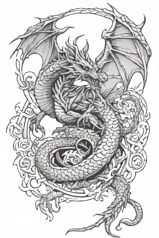 Memento Vivere Memento Mori Fantasy Dragon Wizard