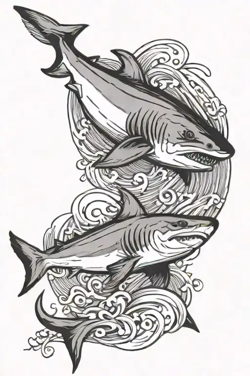 Shark Swimming Semi Colon