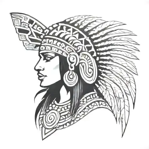 Inca Female With Medallion On The Left