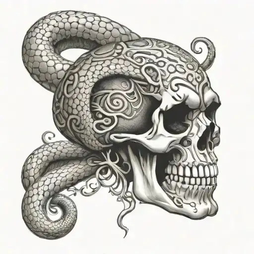 Skull With Cobra