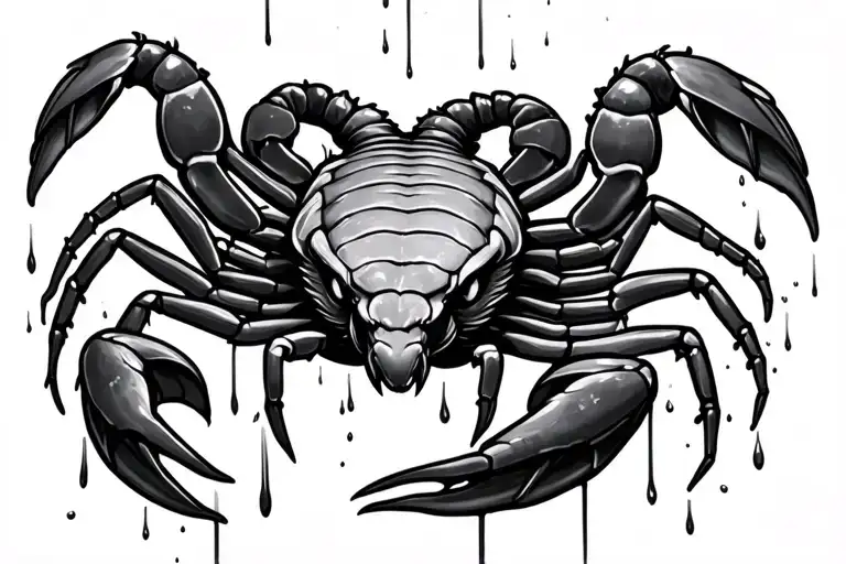 Scorpion Surrounded By Rain