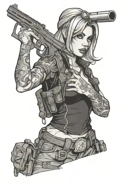 Gangster Girl With Guns Police