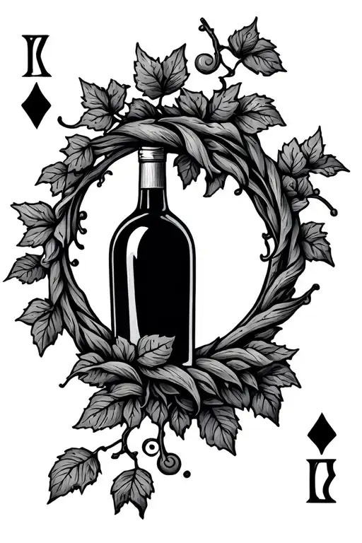 Wine Vine Around A Tarott Card Representin The Fool