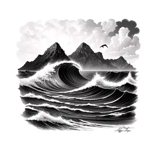 Mountain Ocean Waves