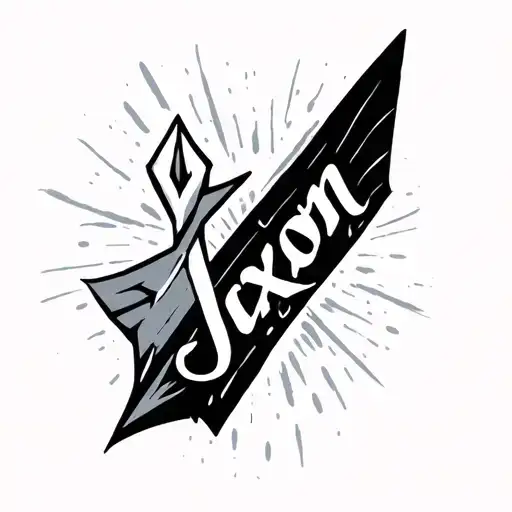 Arrow With The Word 'Jaxon' Written Inside