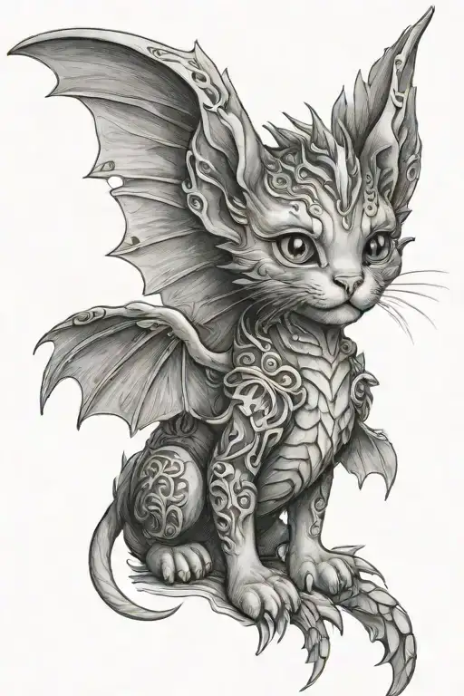 Kitten Dragon With Wings
