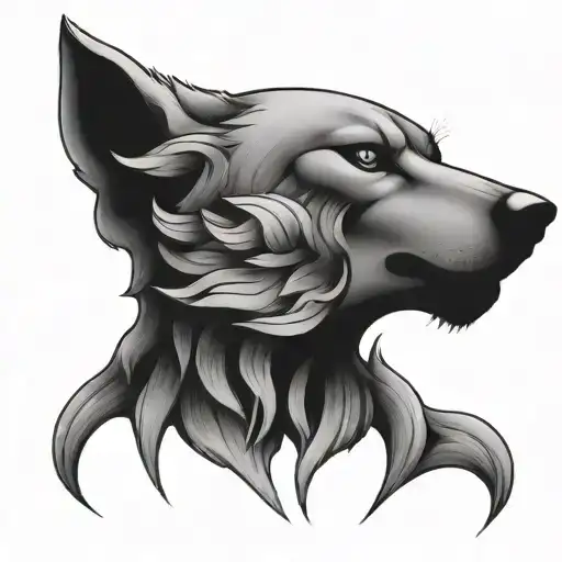 Create For Me Multi Mini Tattoes That Will Create One Big Head Of The Wolf