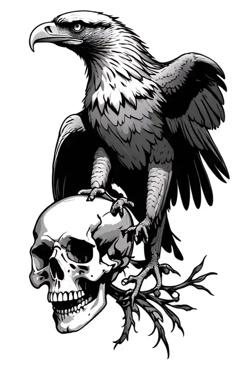 Eagle With Skull On Bottom