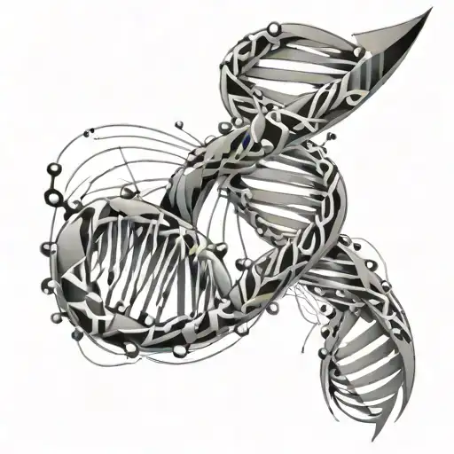 Rare Disease Ribbon And Alp Molecule Shaped Like Dna