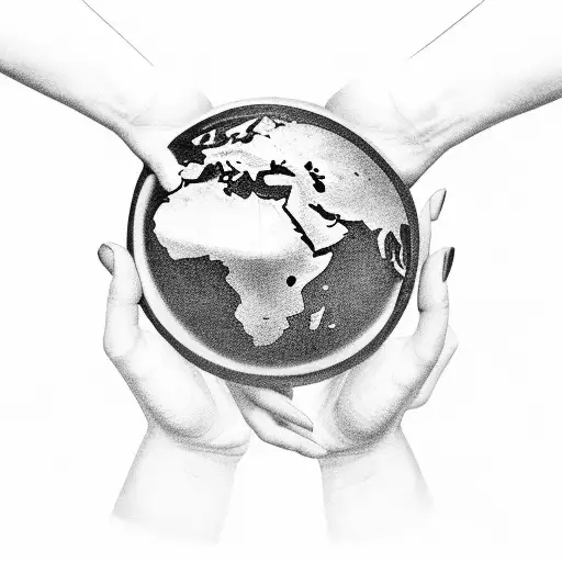 A Hand Attached To A Globe By Strings