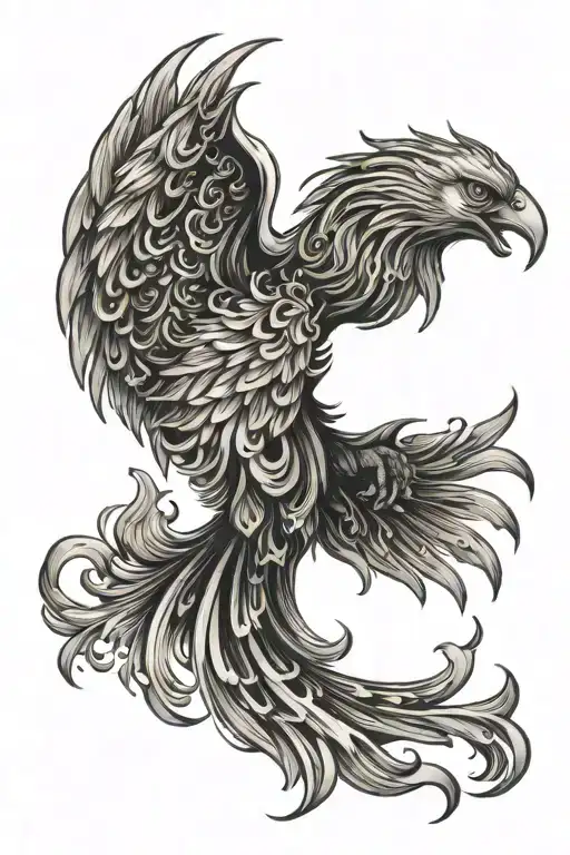 Phoenix Rising From The Flames Ashes