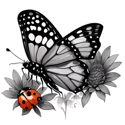 Butterfly And Ladybug