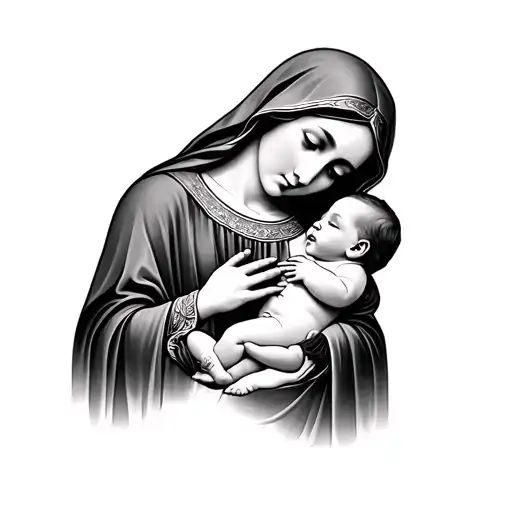 Virgin Mary Holding Baby
