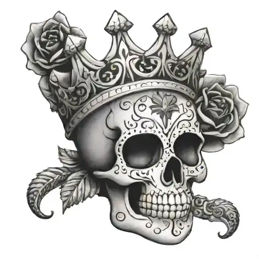 Sugarskull And Crown And Diamond