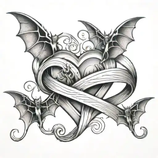 Heart Shaped Infinity Loop For Mom Breaking Up Into Bats