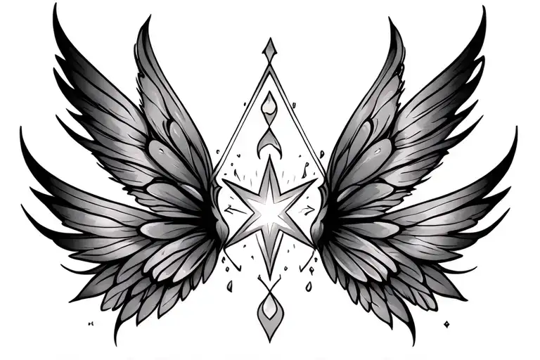 Fairy Wings Only With Shining Star In The Middle