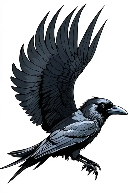 Raven Flying