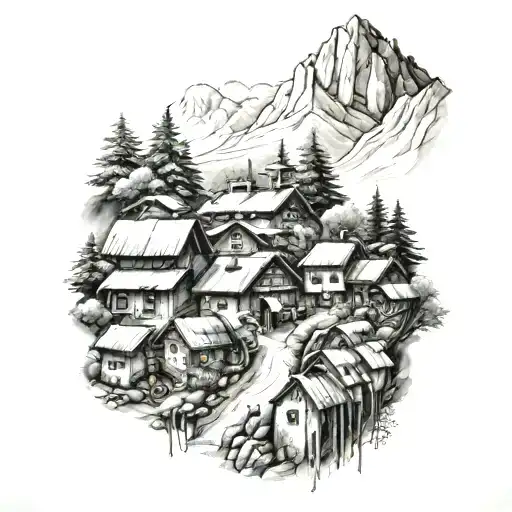 Mountain Village Nestled