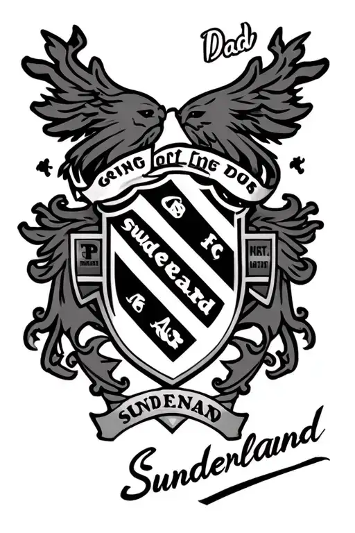 Sunderland Afc Logo With Dad Writing Going Across Middle