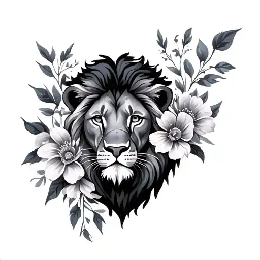 Flowers With Lion