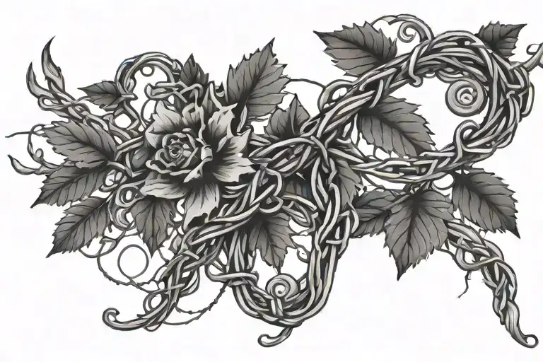 Vines That Go Into Barbed Wire Wrapping Western Theme