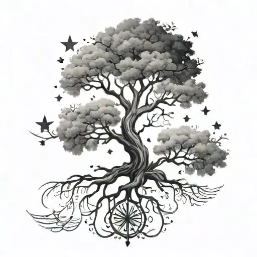 Life Tree With Virgo Constellation