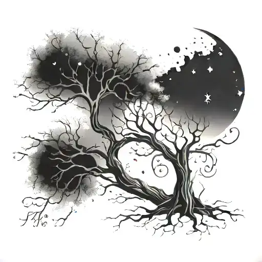 Life Tree With Virgo Constellation