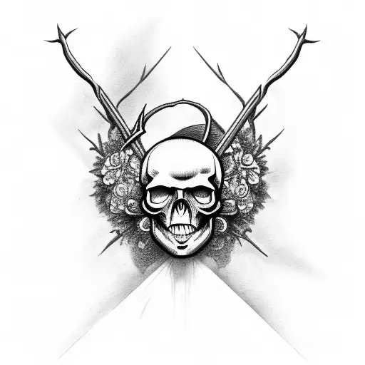 Skull With Thorn Wreath